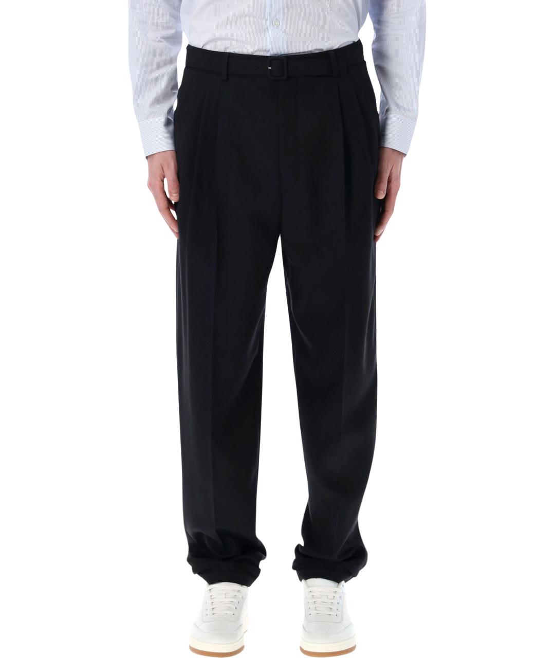 SAINT LAURENT Черные шерстяные классические брюки, фото 1