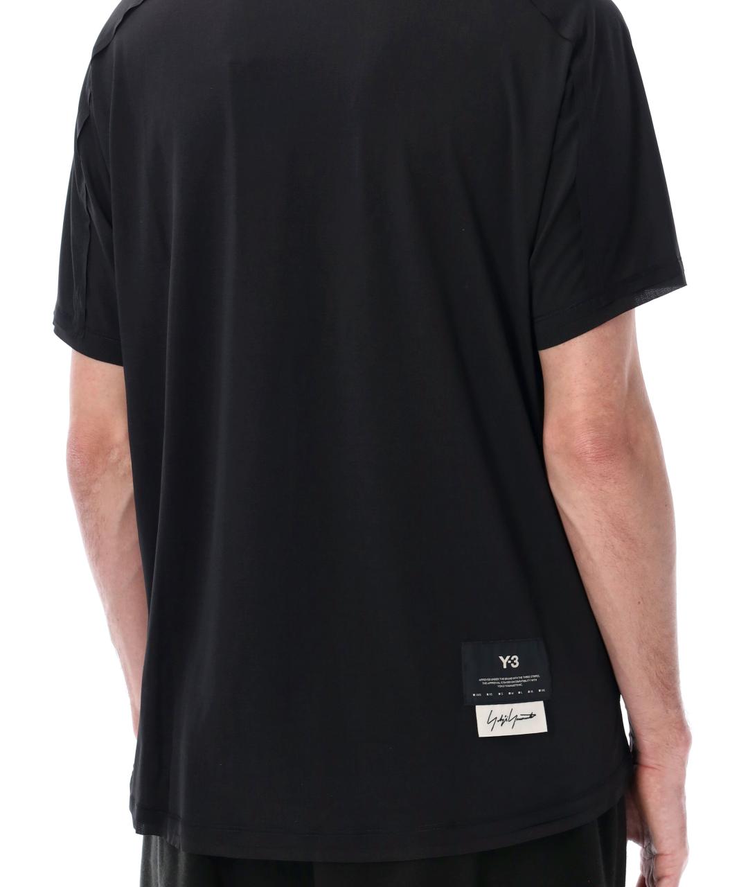 Y-3 Черная синтетическая футболка, фото 3