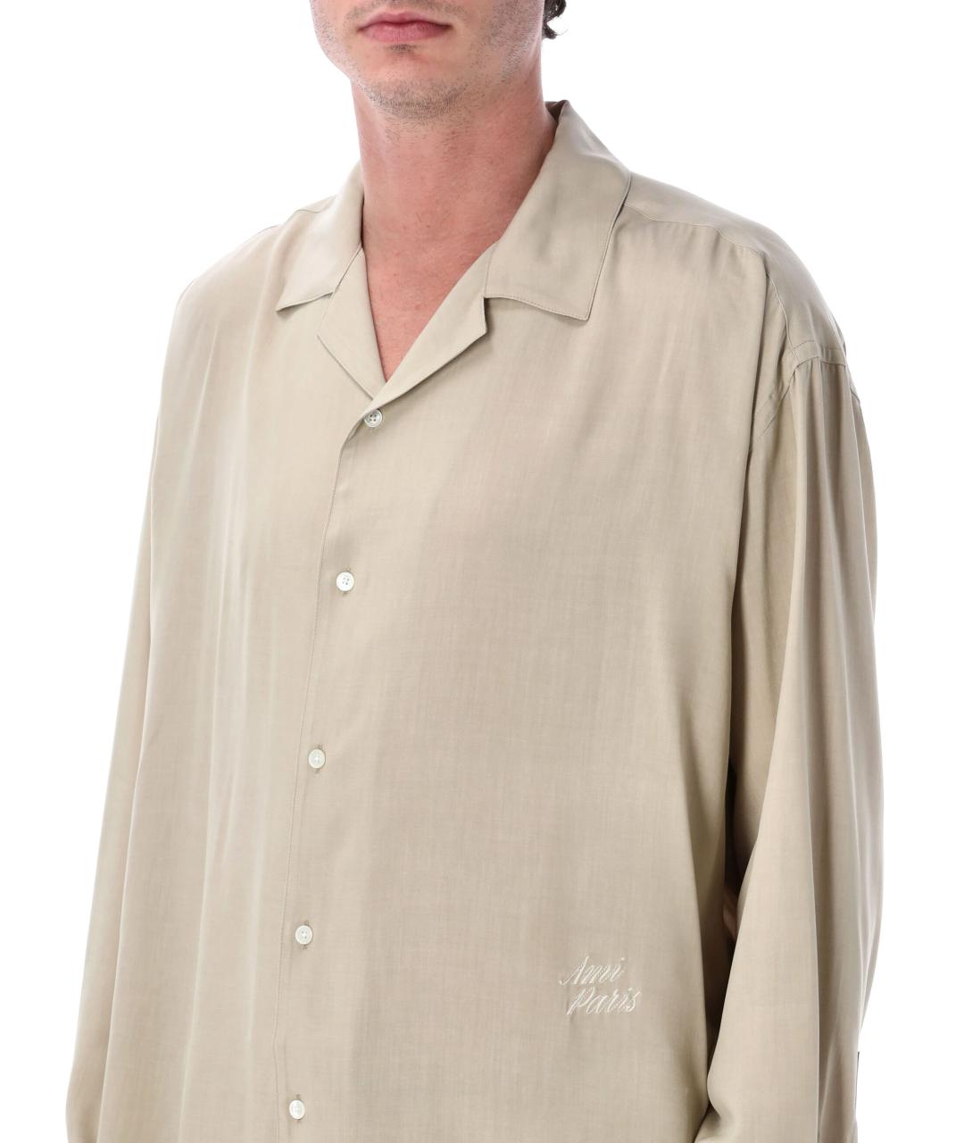 Ami Paris Бежевая кэжуал рубашка, фото 3