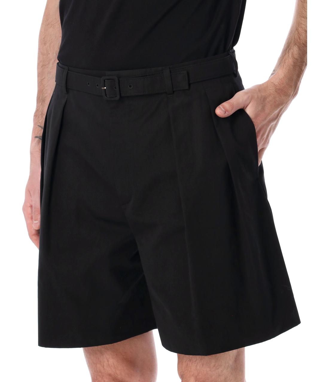 SAINT LAURENT Черные хлопковые шорты, фото 3