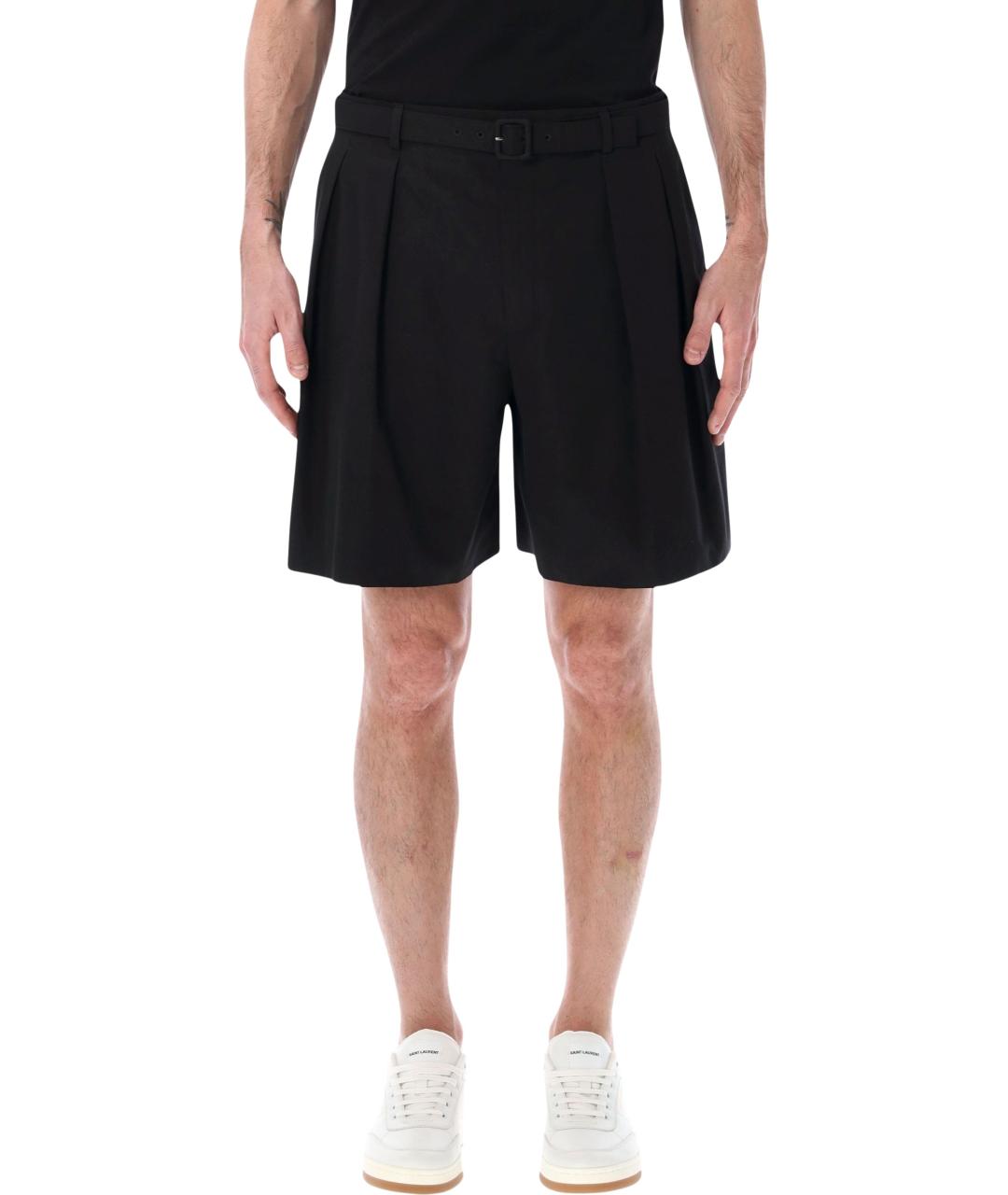 SAINT LAURENT Черные хлопковые шорты, фото 1