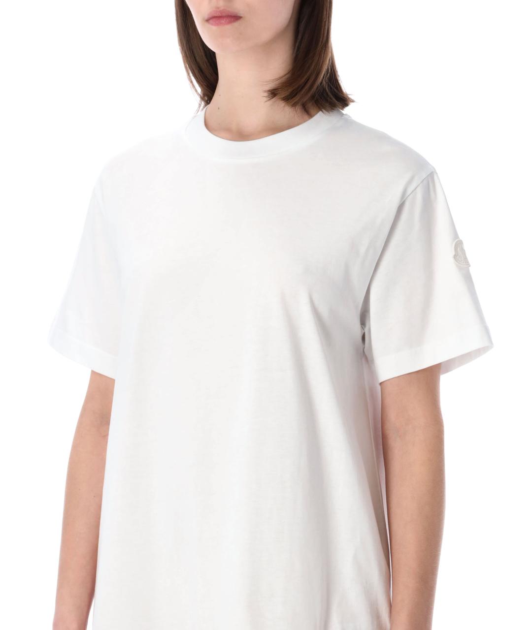 MONCLER Белое хлопковое повседневное платье, фото 3