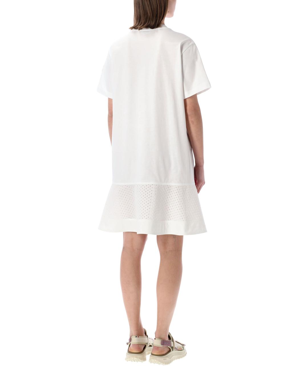 MONCLER Белое хлопковое повседневное платье, фото 2