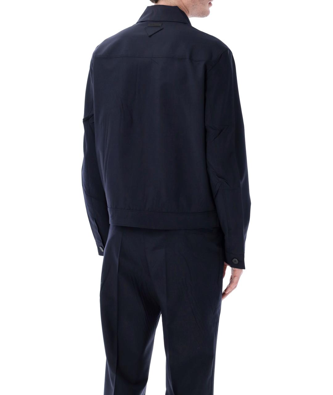 PRADA Темно-синяя шерстяная куртка, фото 2