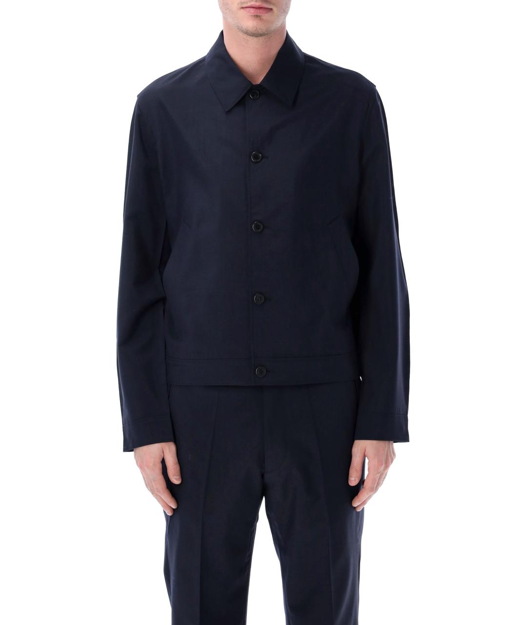 PRADA Темно-синяя шерстяная куртка, фото 1