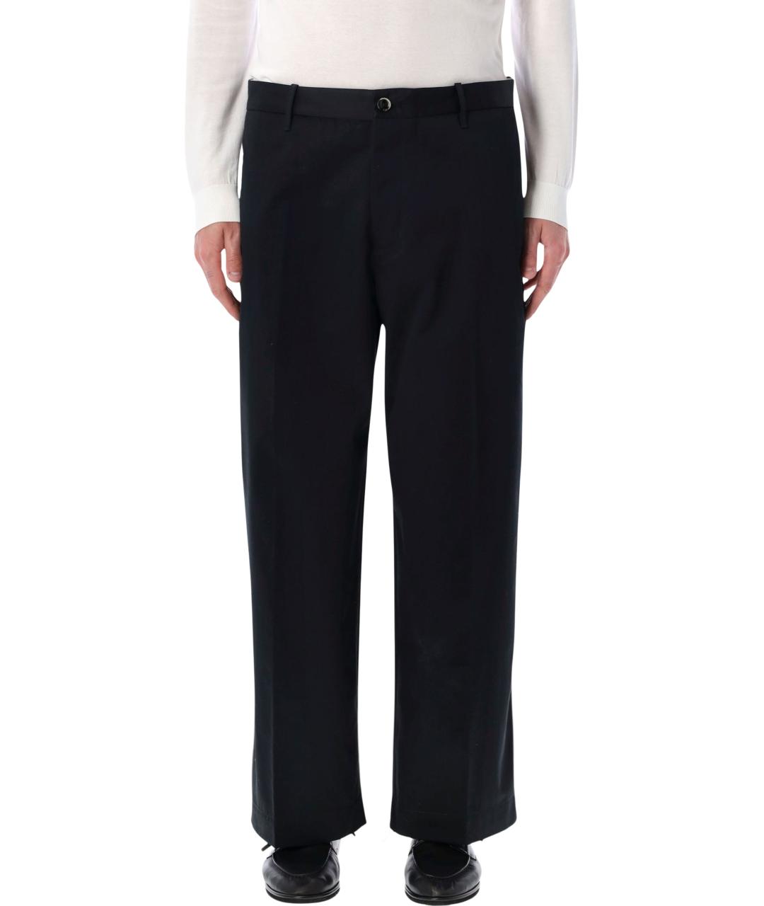 NINE IN THE MORNING Черные хлопковые повседневные брюки, фото 1