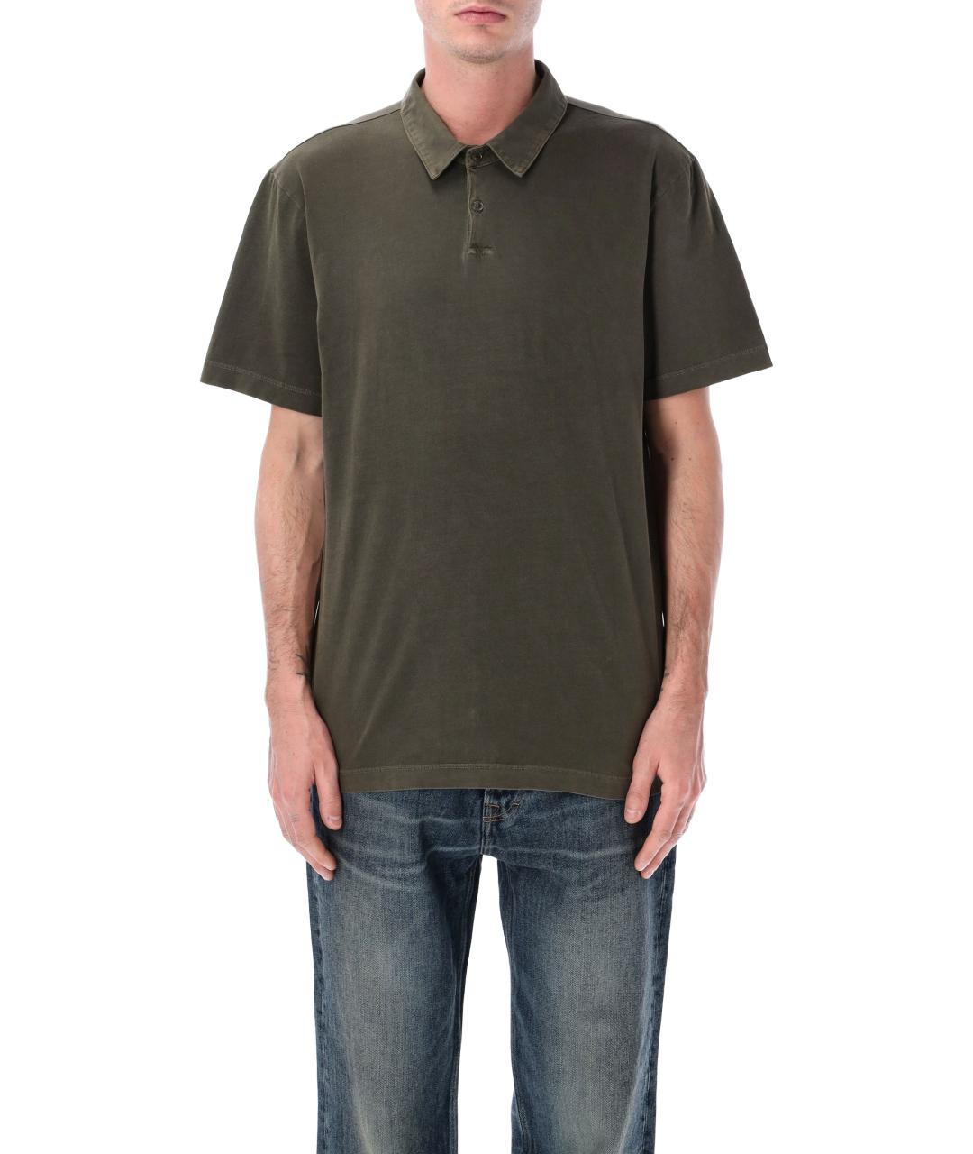 JAMES PERSE Зеленые хлопковое поло с коротким рукавом, фото 1