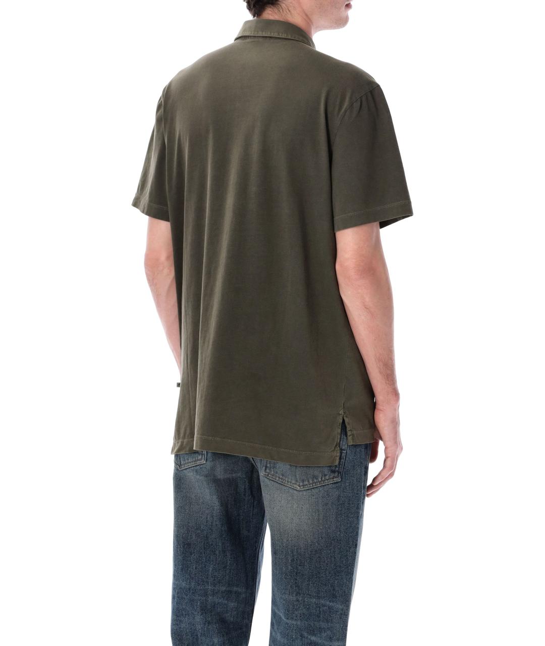 JAMES PERSE Зеленые хлопковое поло с коротким рукавом, фото 2