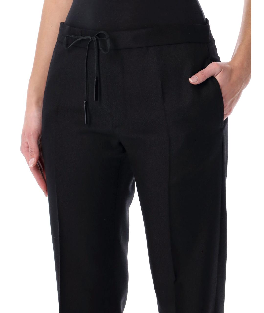 MAISON MARGIELA Черные шерстяные прямые брюки, фото 3