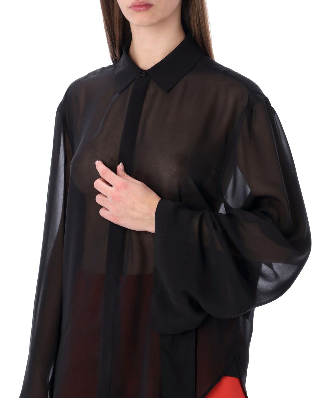 THE FRANKIE SHOP Черная полиэстеровая рубашка, фото 3