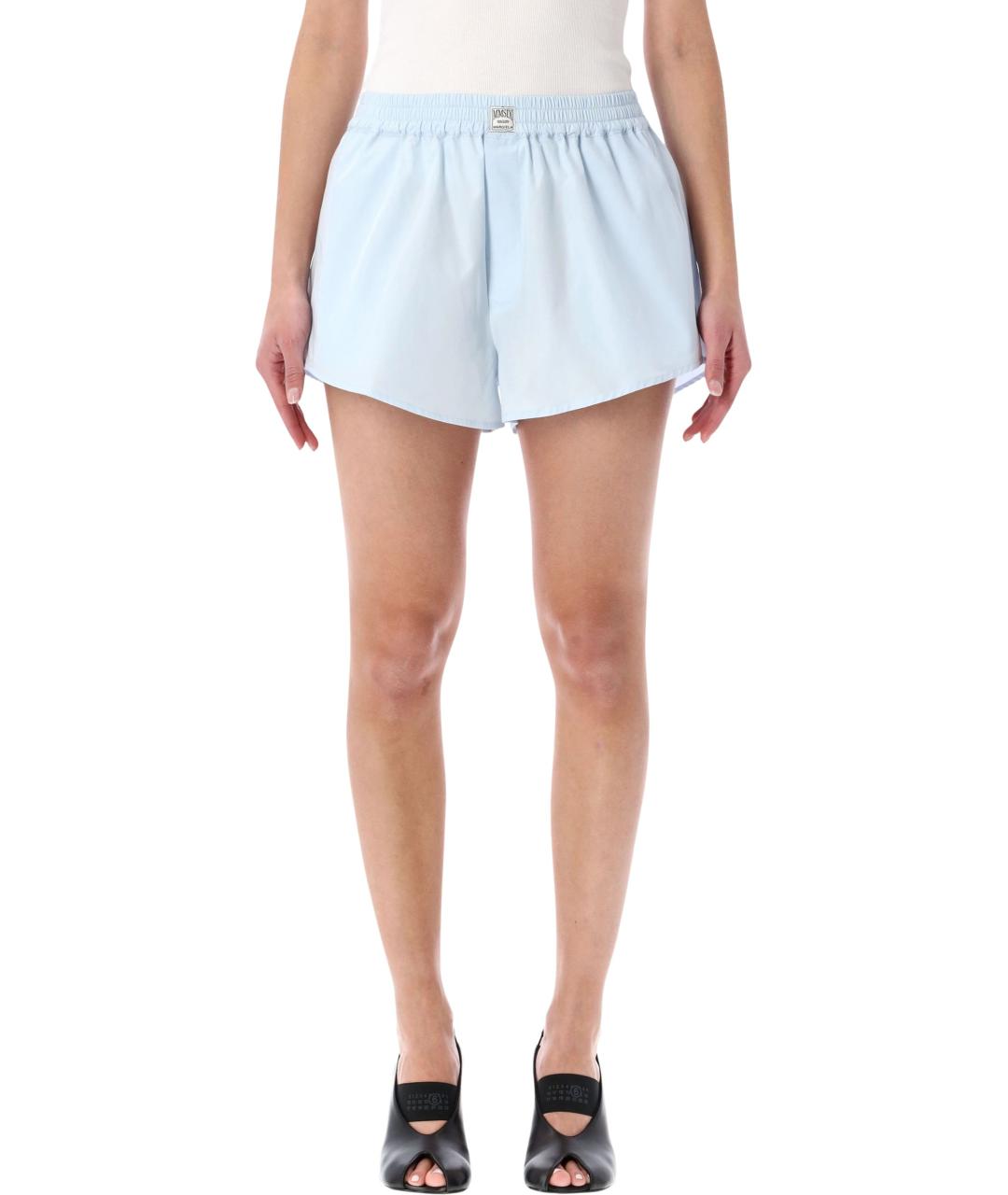 MM6 MAISON MARGIELA Голубые хлопковые шорты, фото 1