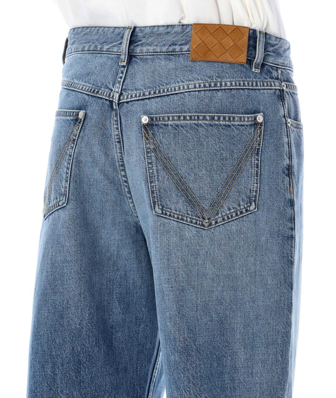 BOTTEGA VENETA Синие хлопковые прямые джинсы, фото 3