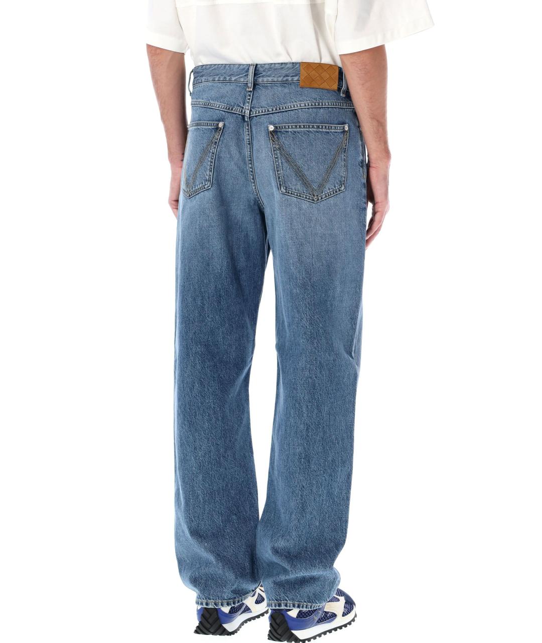 BOTTEGA VENETA Синие хлопковые прямые джинсы, фото 2