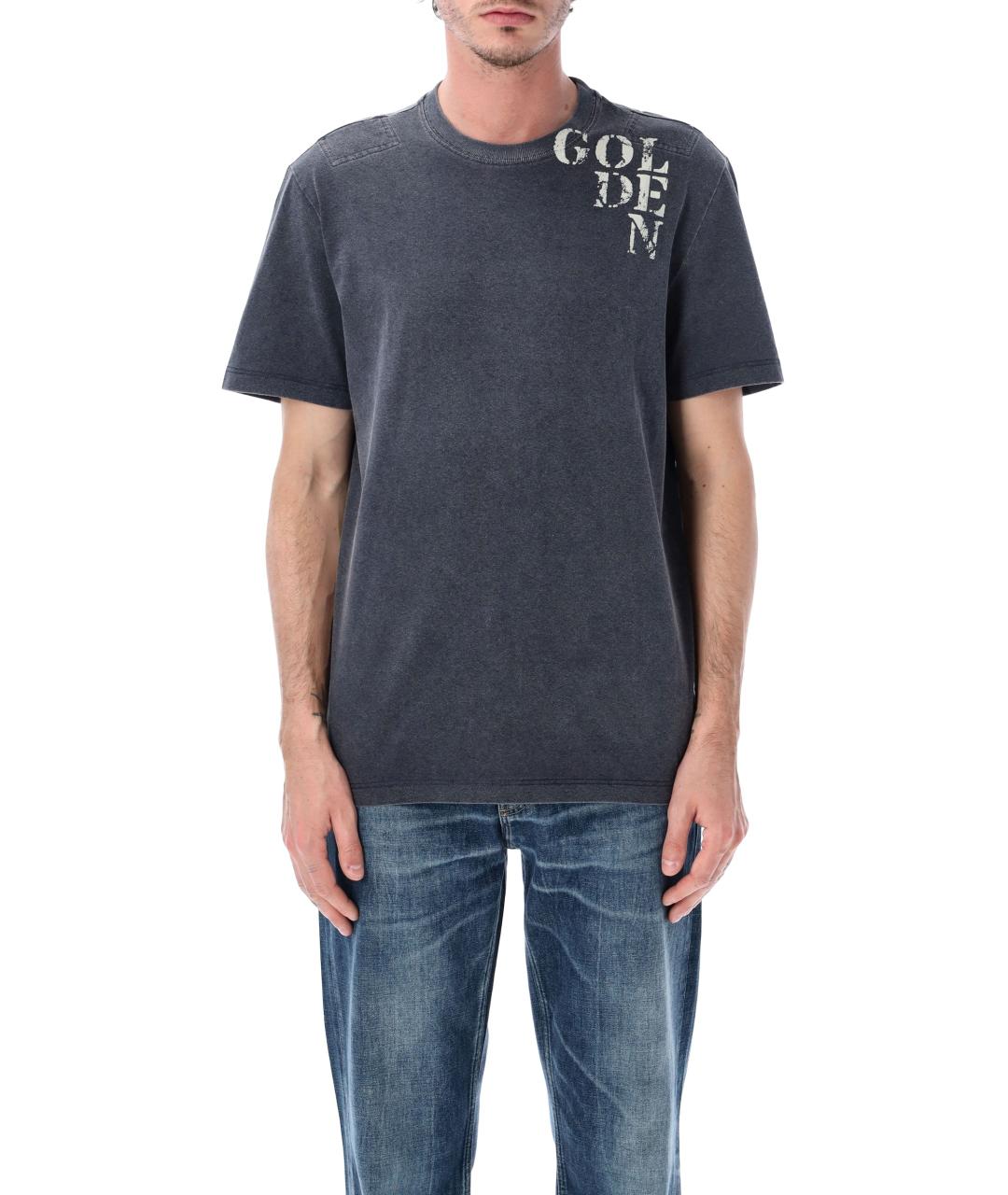 GOLDEN GOOSE DELUXE BRAND Синяя хлопковая футболка, фото 1