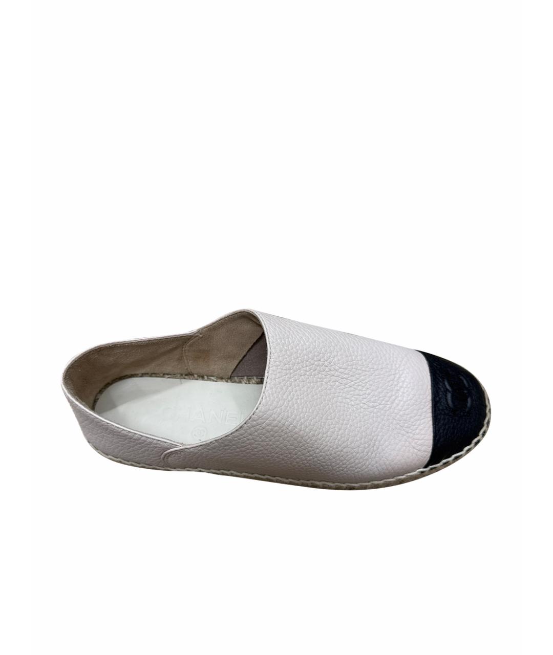 CHANEL Бежевые кожаные эспадрильи, фото 1