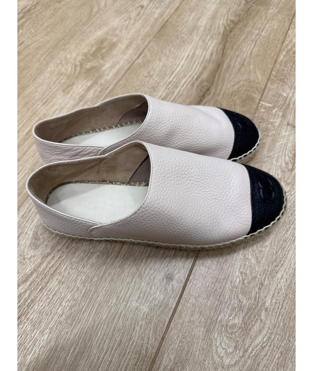 CHANEL Бежевые кожаные эспадрильи, фото 3