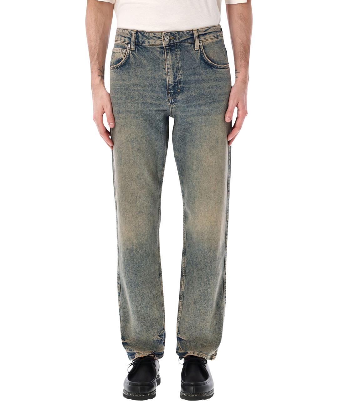 REPRESENT Синие хлопковые прямые джинсы, фото 1