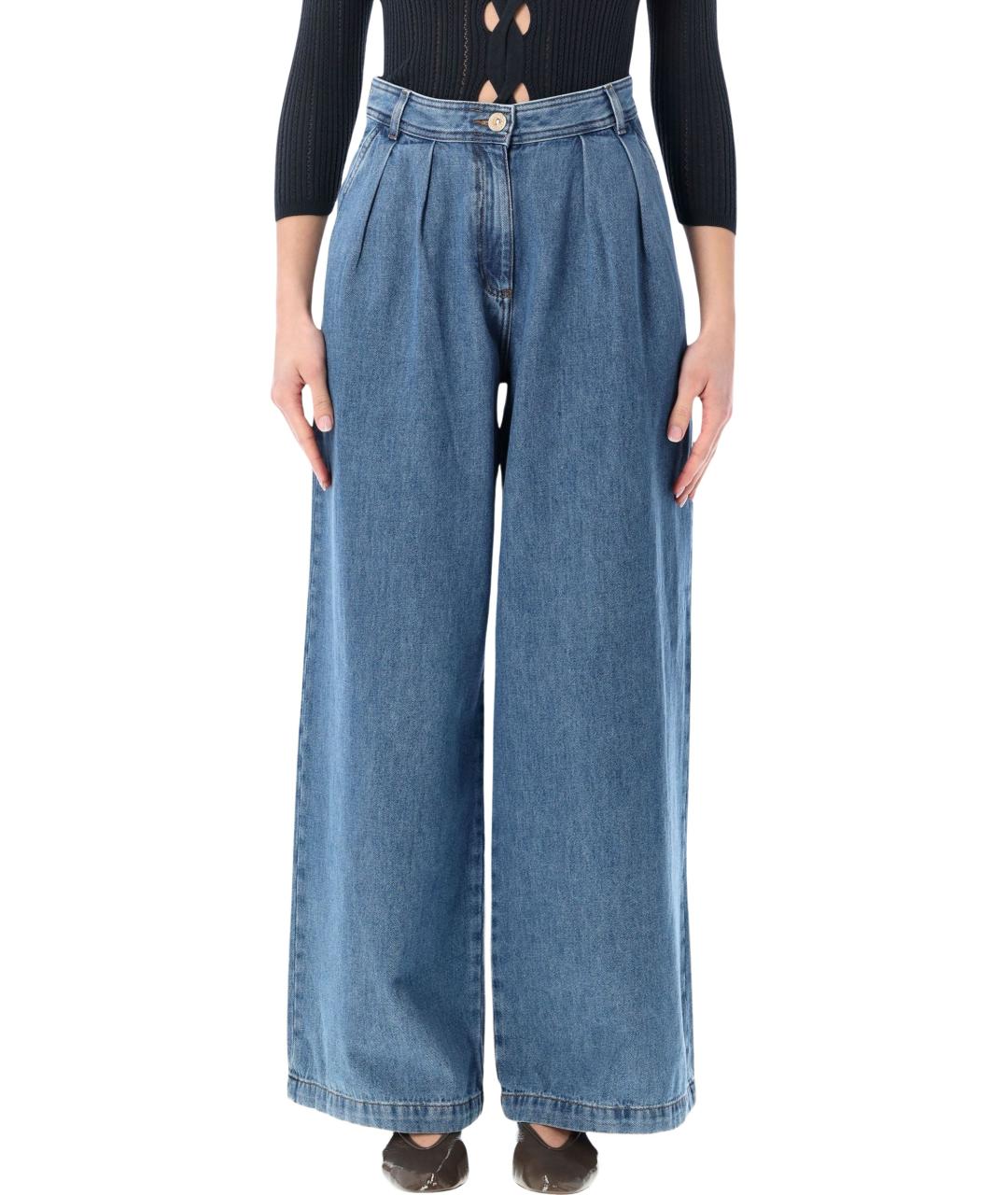 SESSUN Синие хлопковые джинсы клеш, фото 1