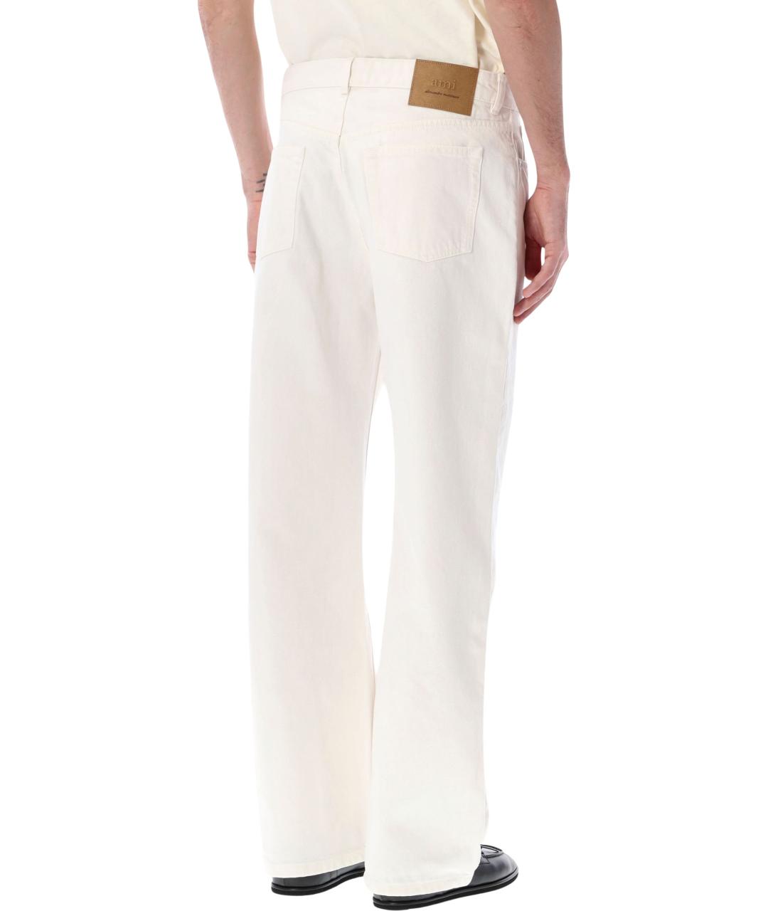 Ami Paris Белые хлопковые прямые джинсы, фото 2