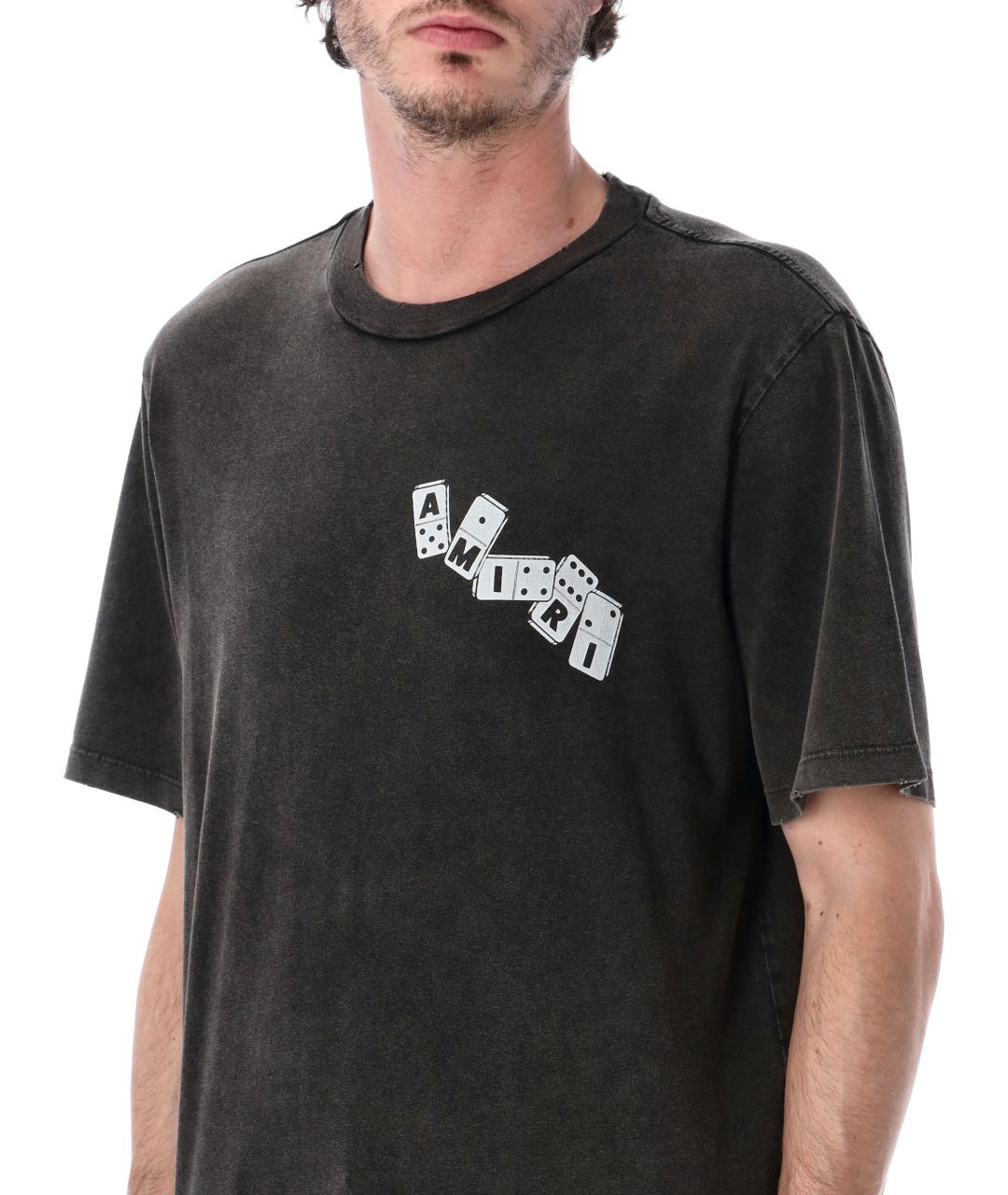 AMIRI Черная хлопковая футболка, фото 3