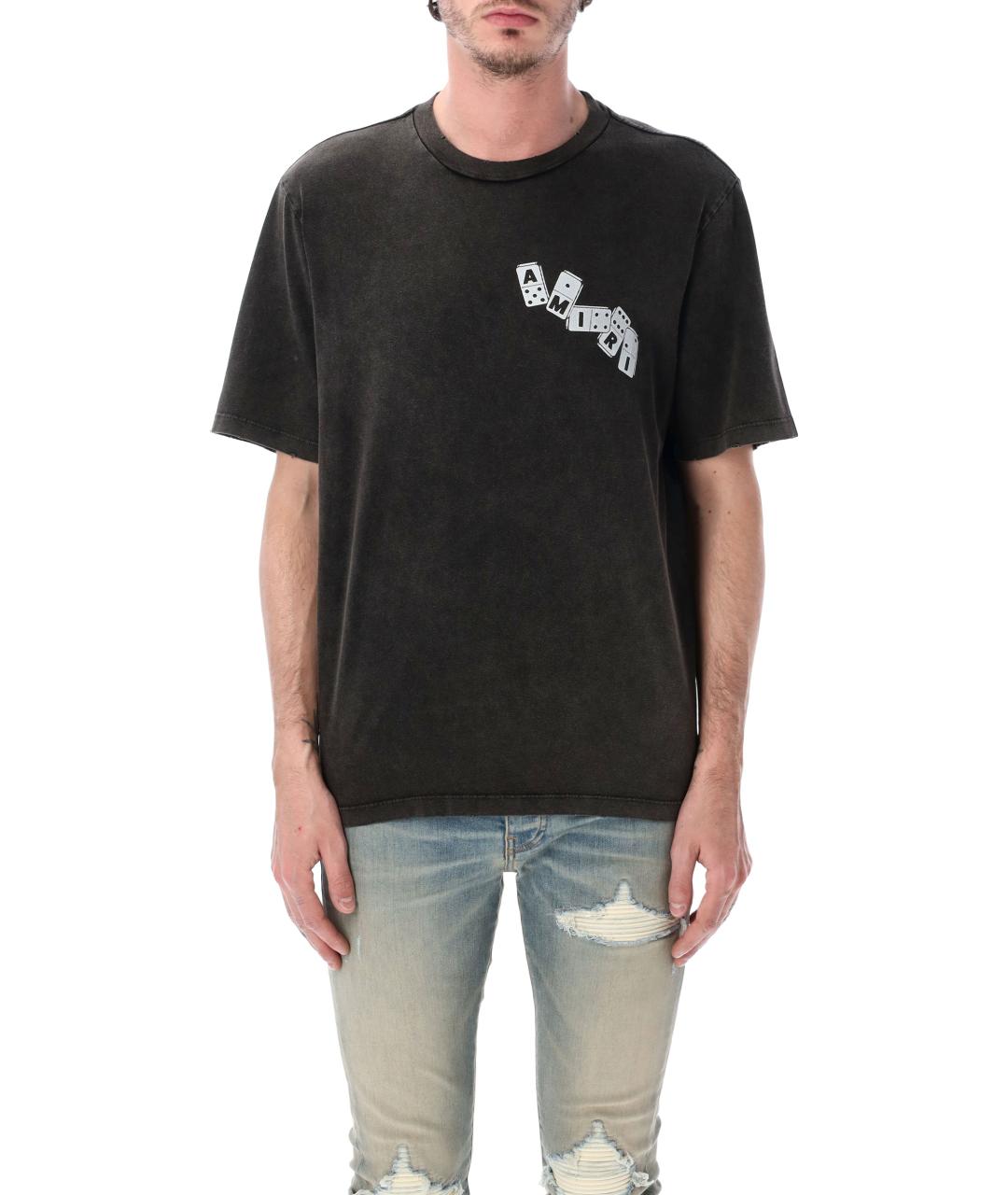 AMIRI Черная хлопковая футболка, фото 1