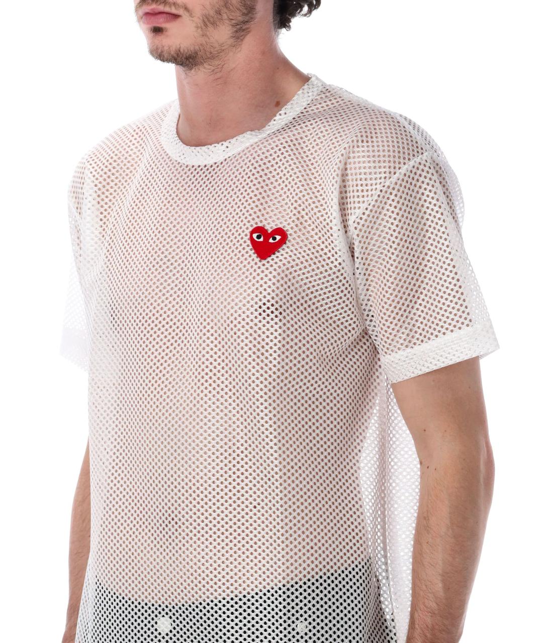 COMME DES GARÇONS PLAY Белая футболка, фото 3