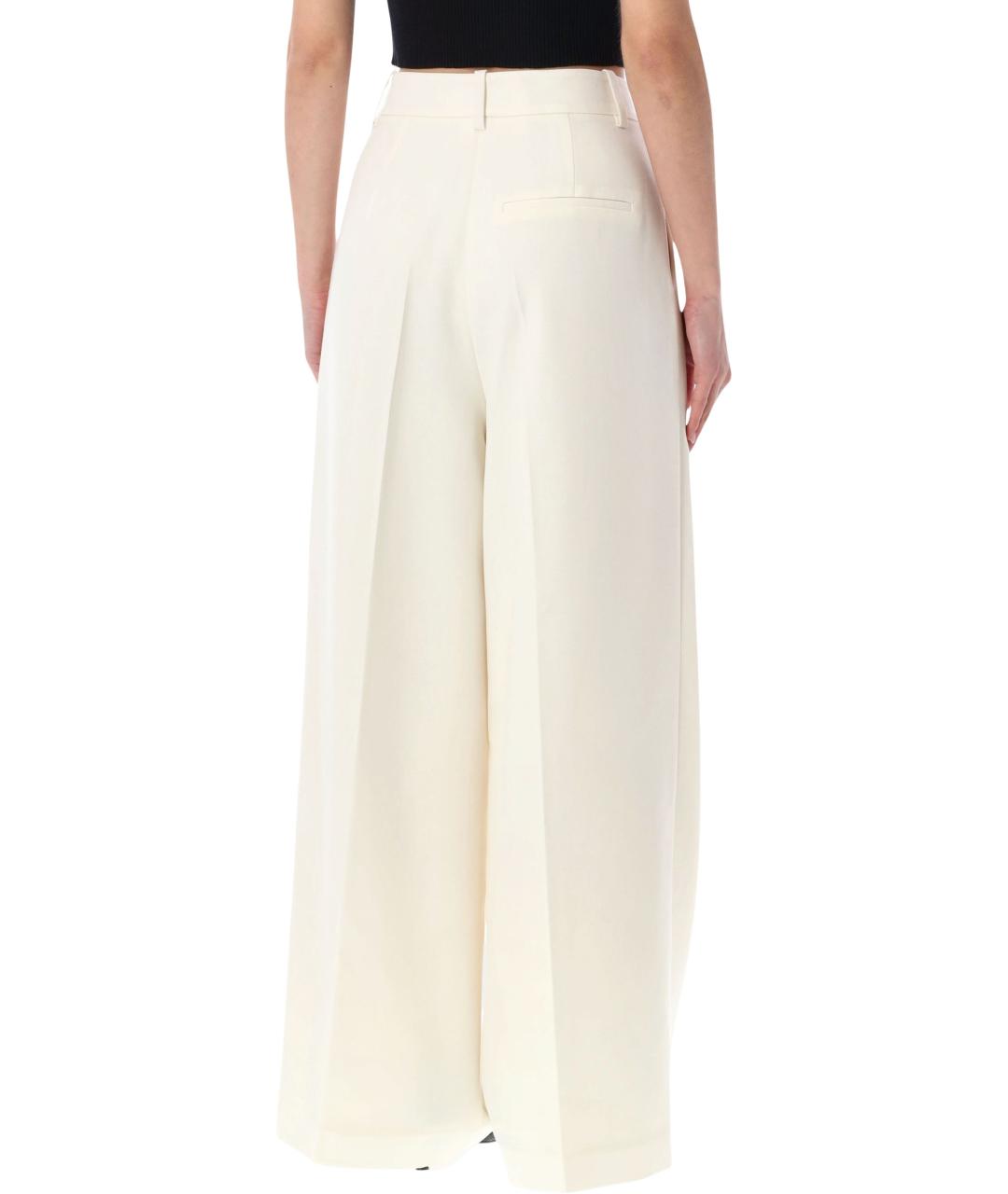 ANINE BING Бежевые полиэстеровые прямые брюки, фото 2