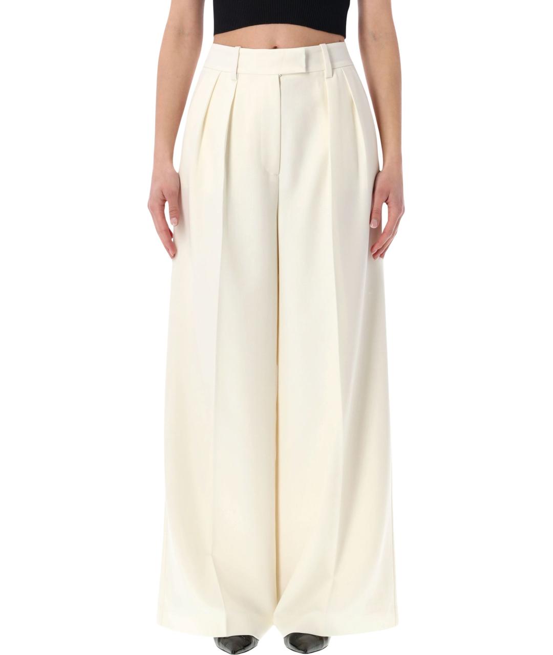 ANINE BING Бежевые полиэстеровые прямые брюки, фото 1