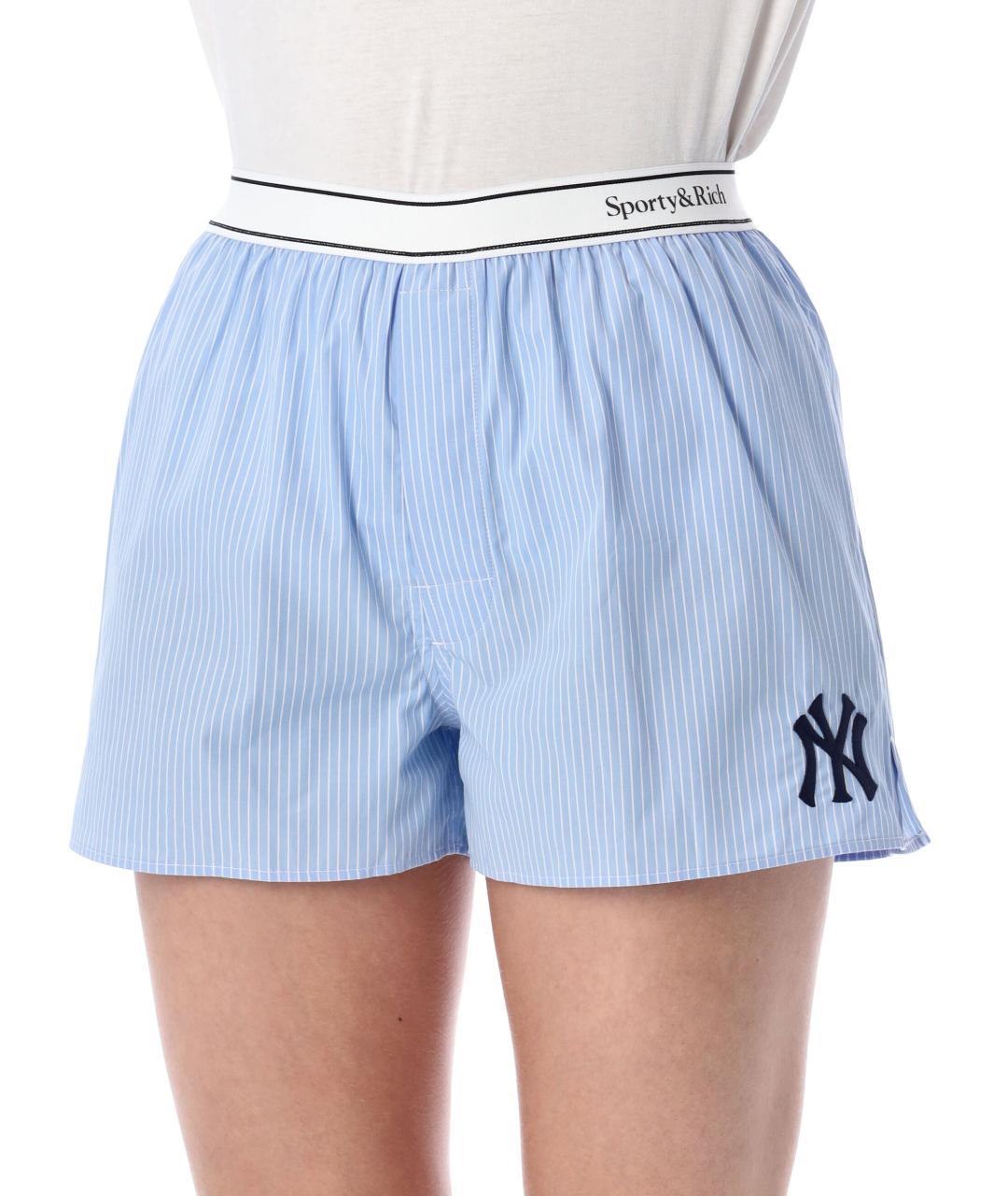 SPORTY AND RICH Голубые хлопковые шорты, фото 3