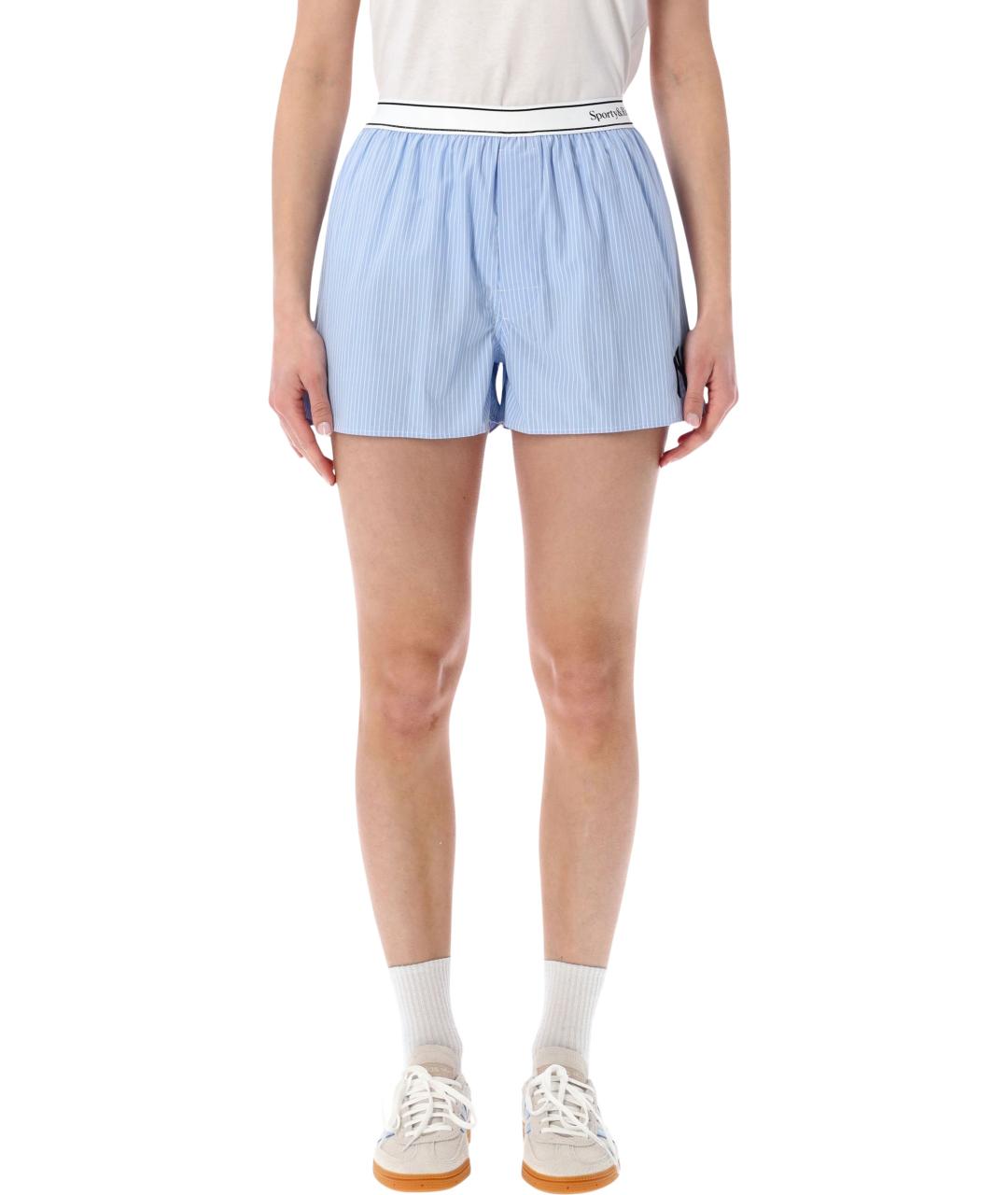 SPORTY AND RICH Голубые хлопковые шорты, фото 1