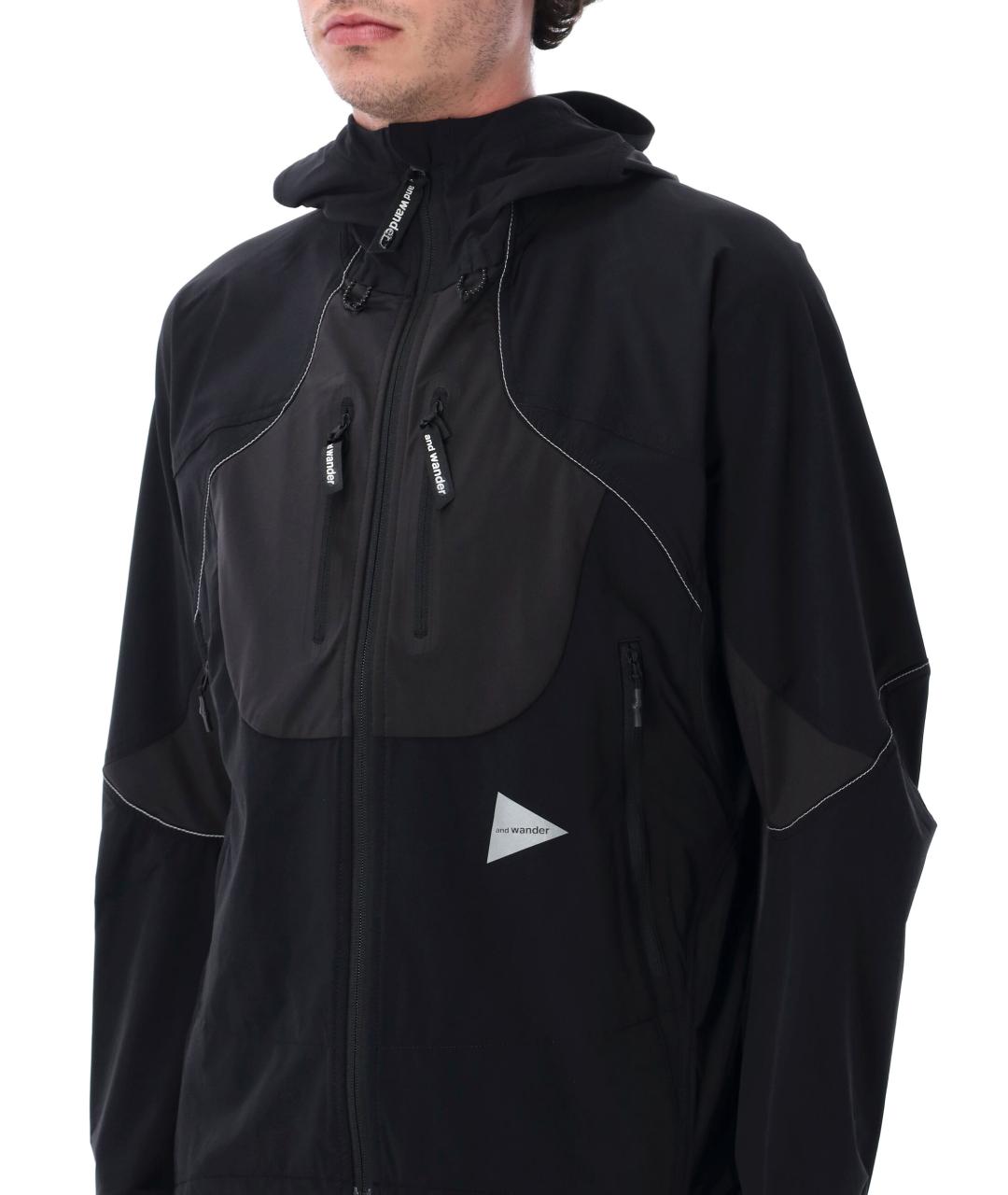 AND WANDER Черная полиамидовая куртка, фото 3