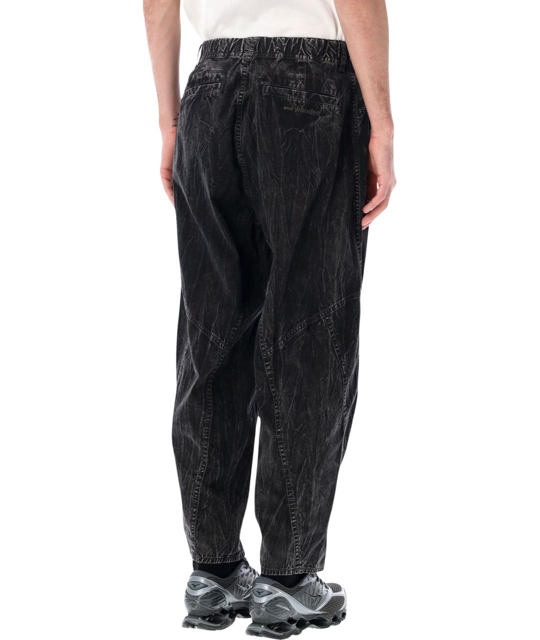 AND WANDER Черные хлопковые прямые джинсы, фото 2
