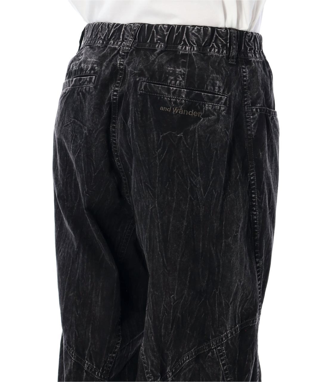 AND WANDER Черные хлопковые прямые джинсы, фото 3