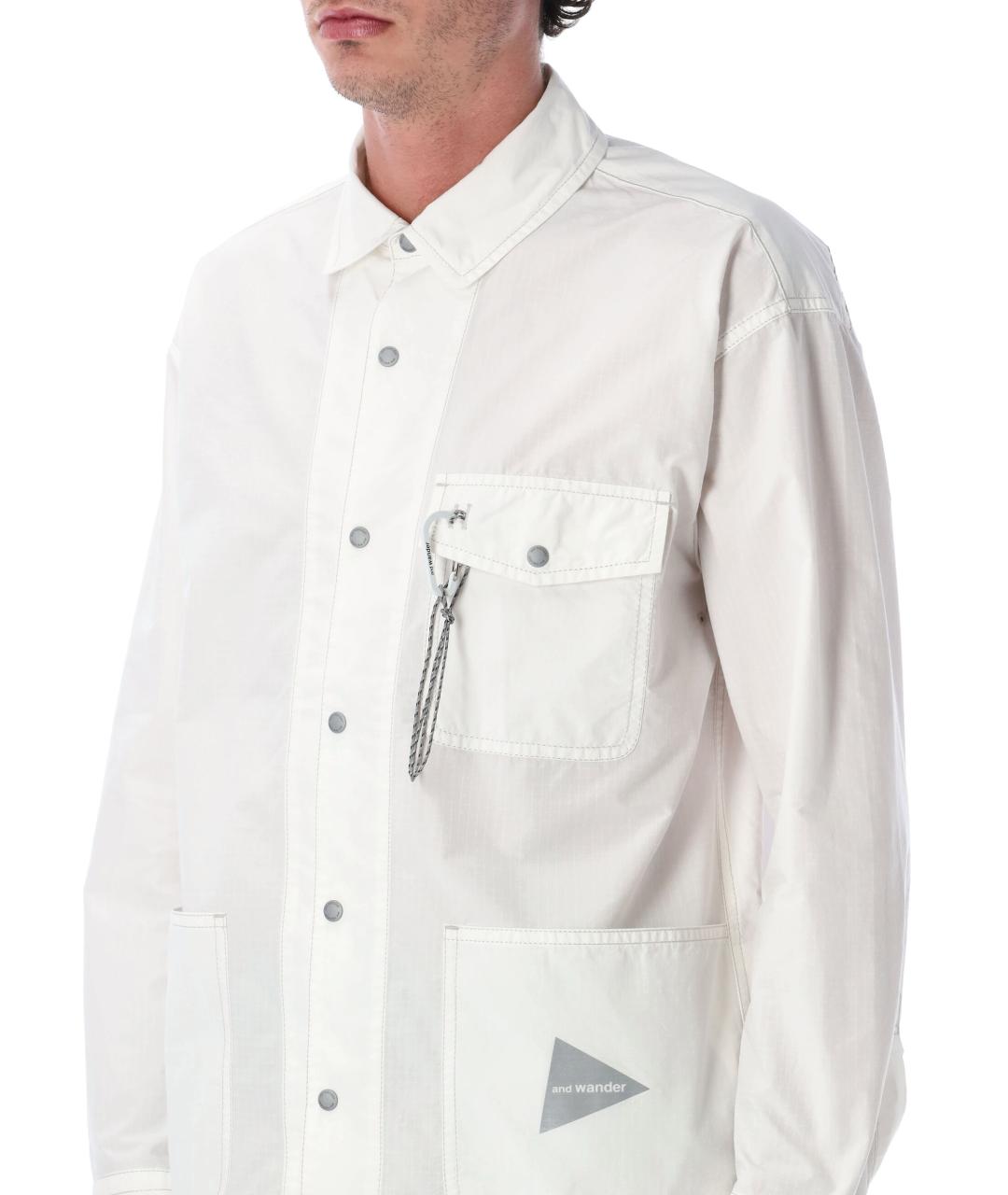 AND WANDER Белая хлопковая куртка, фото 3