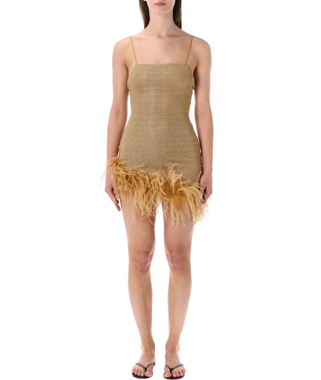 OSEREE Золотое полиамидовое вечернее платье, фото 1