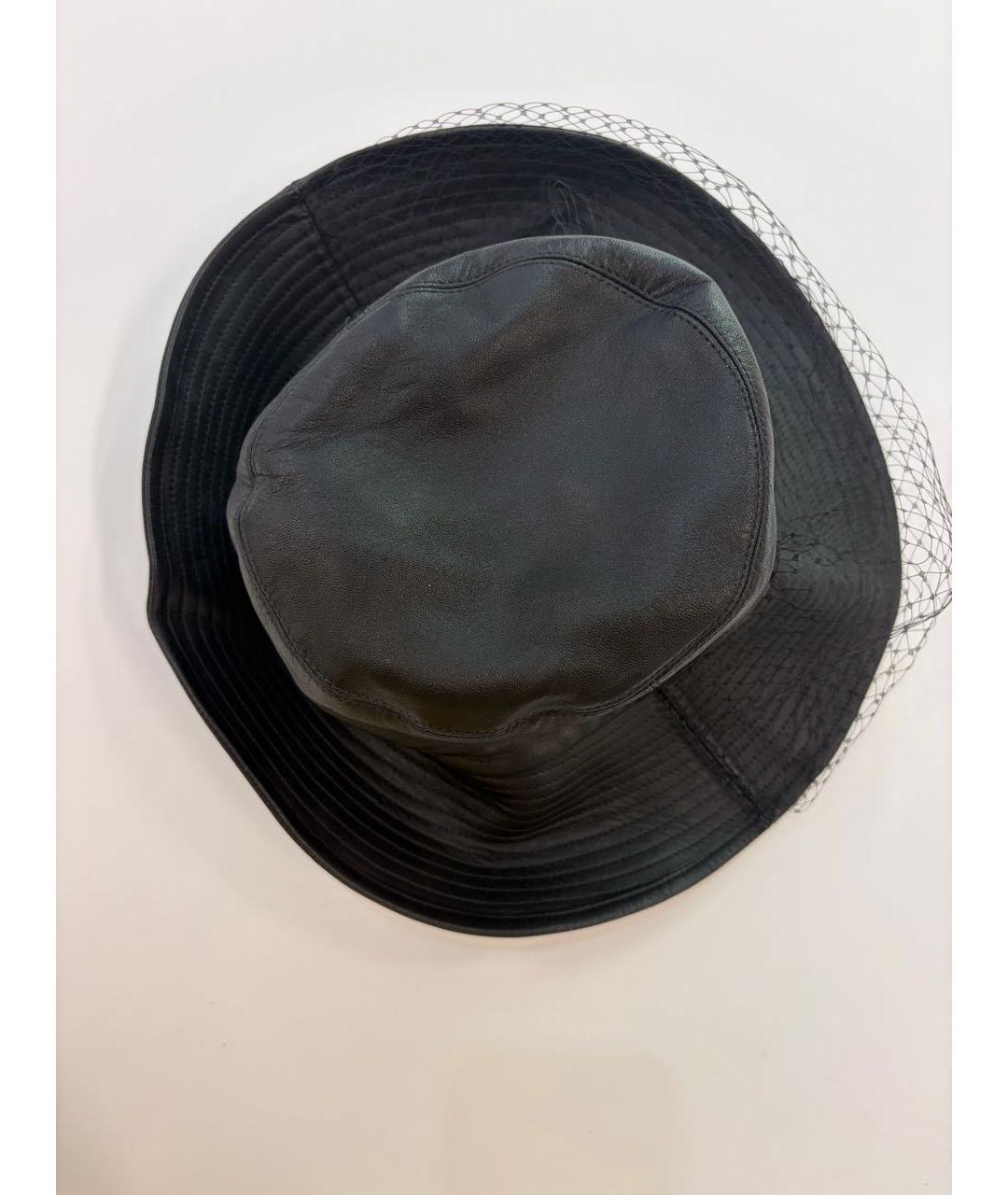 CHRISTIAN DIOR Черная кожаная панама, фото 6