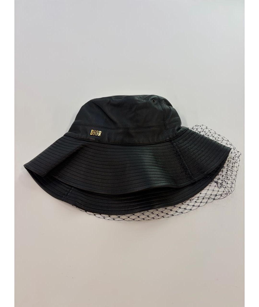 CHRISTIAN DIOR Черная кожаная панама, фото 8