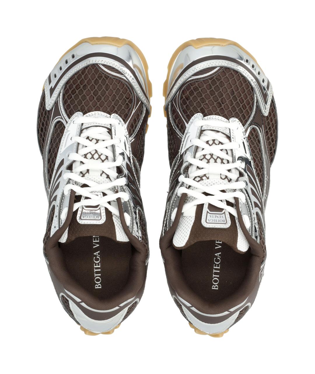 BOTTEGA VENETA Коричневые синтетические низкие кроссовки / кеды, фото 2