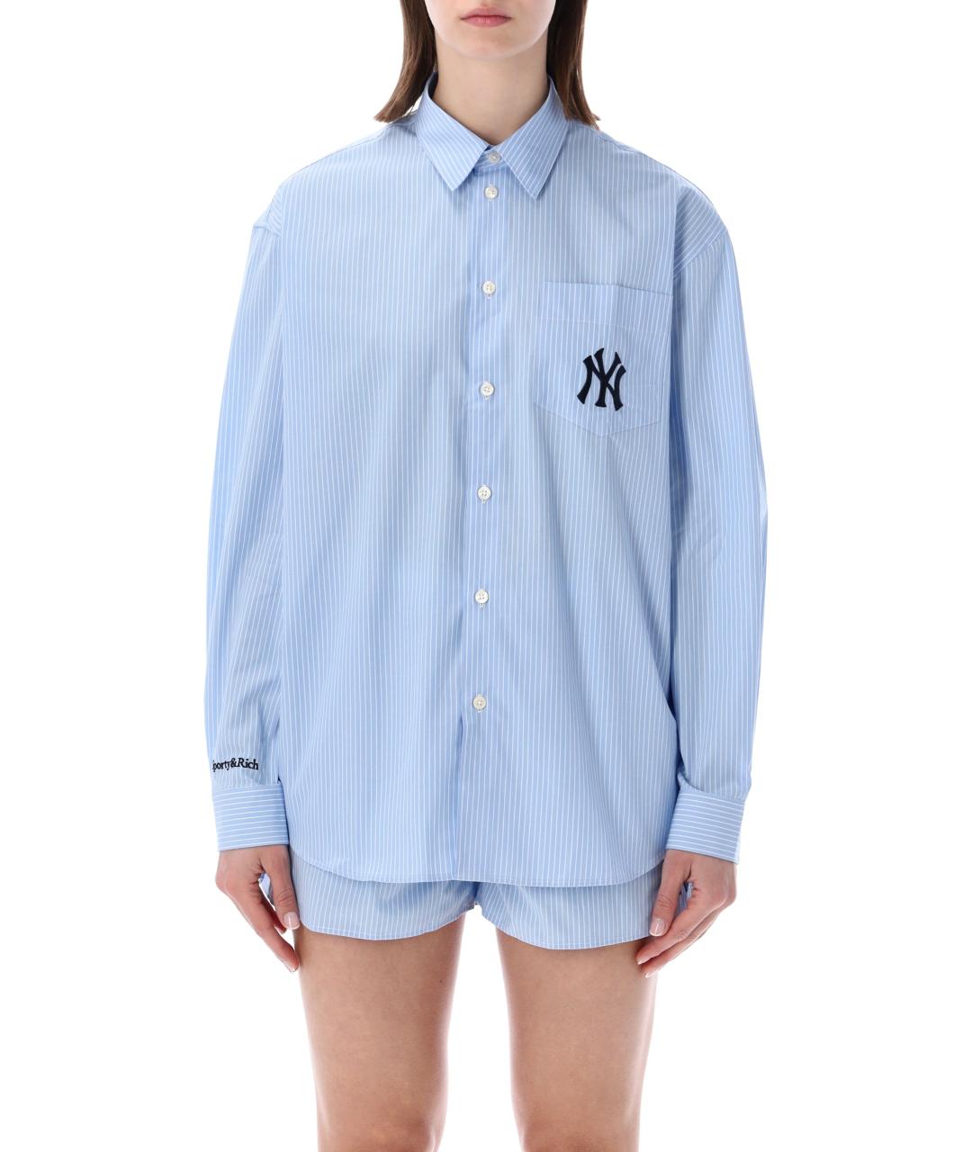 SPORTY AND RICH Голубая хлопковая рубашка, фото 1