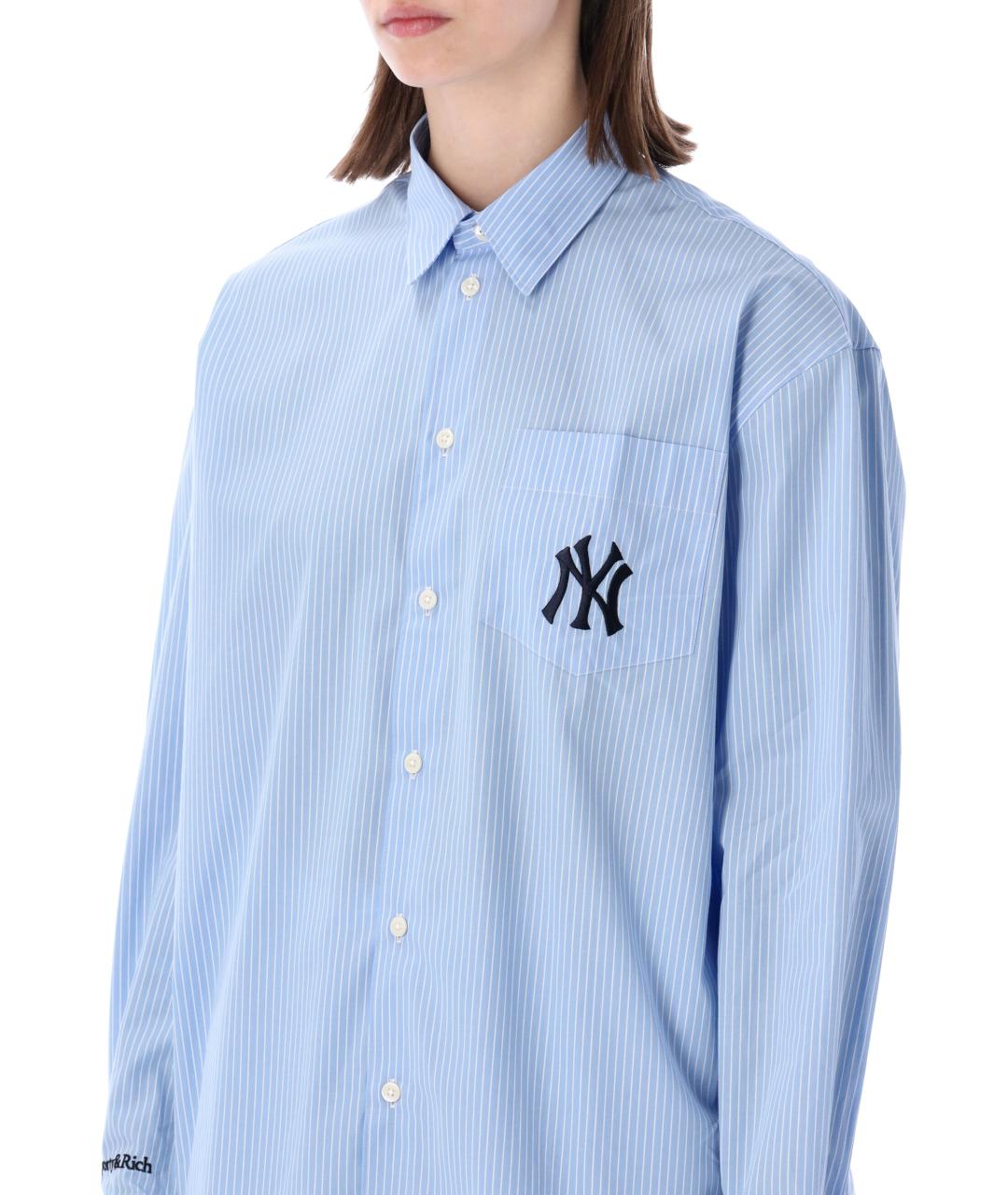 SPORTY AND RICH Голубая хлопковая рубашка, фото 3