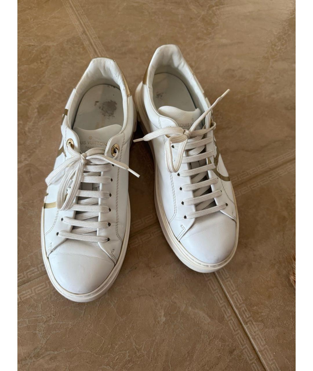 LOUIS VUITTON Белые кожаные кеды, фото 3