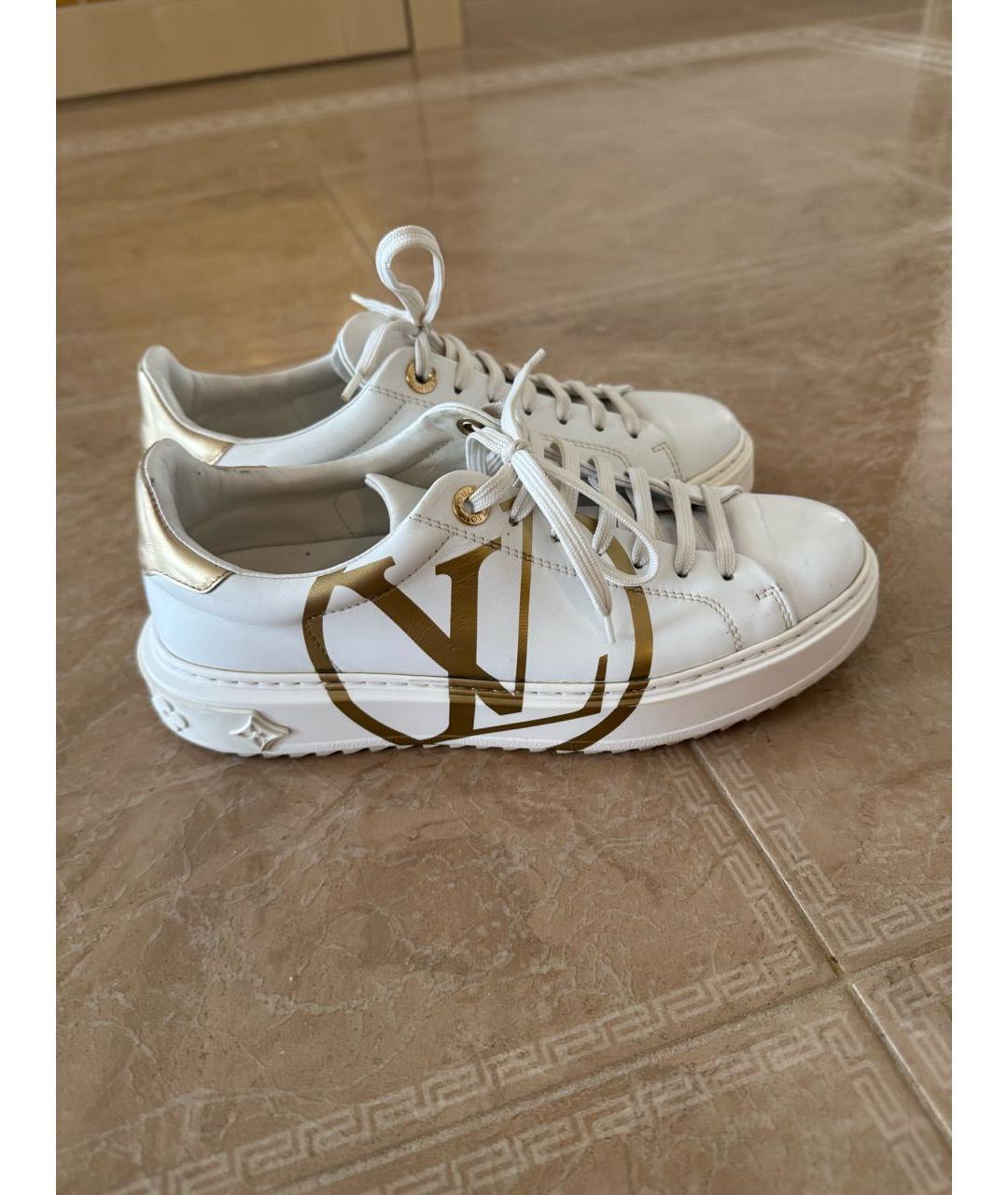 LOUIS VUITTON Белые кожаные кеды, фото 2