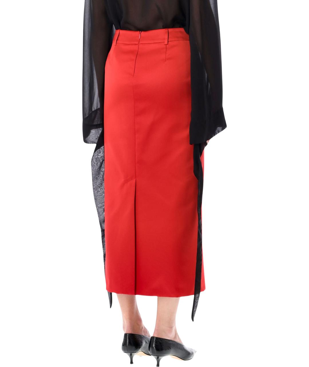 THE FRANKIE SHOP Красная полиэстеровая юбка миди, фото 2