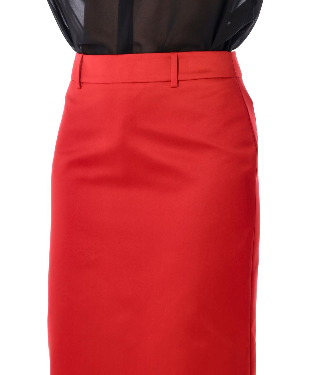 THE FRANKIE SHOP Красная полиэстеровая юбка миди, фото 3