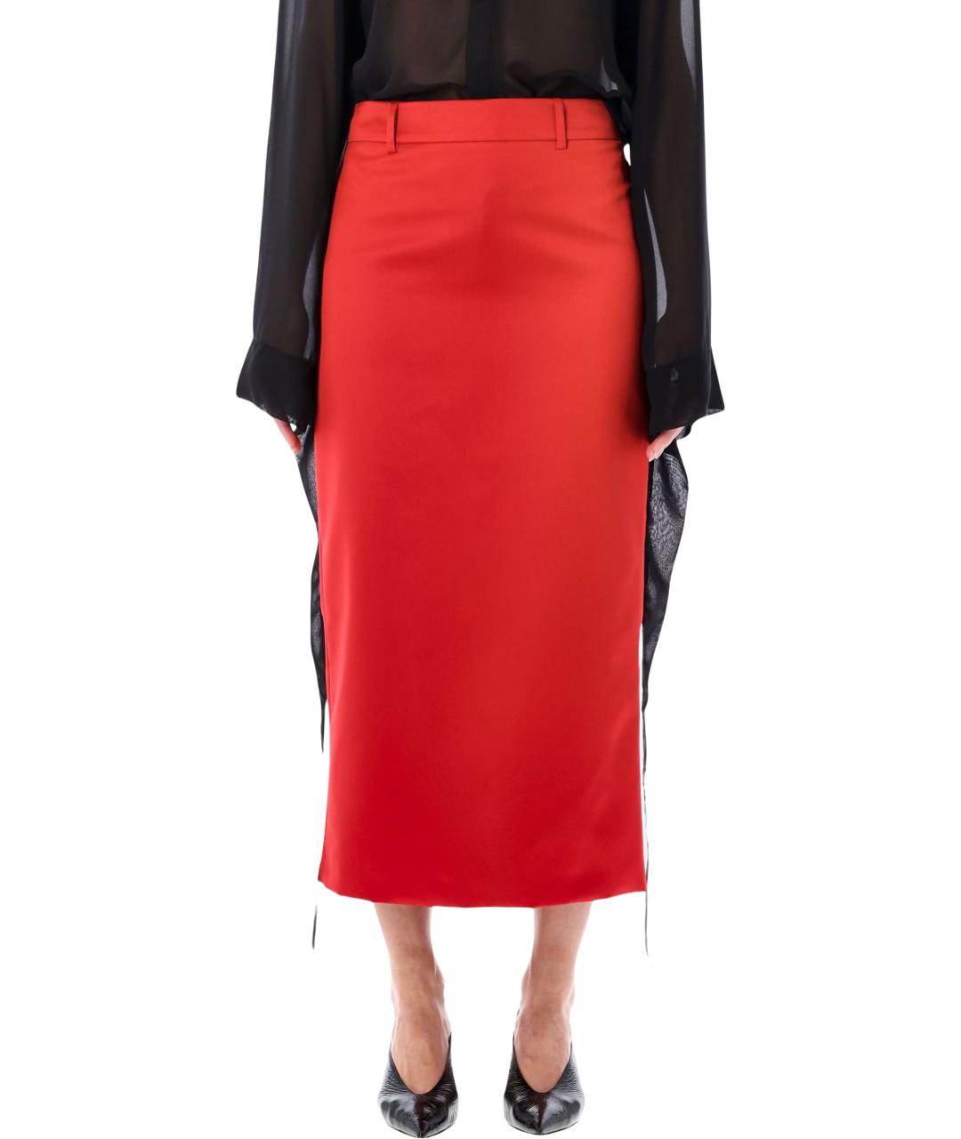 THE FRANKIE SHOP Красная полиэстеровая юбка миди, фото 1