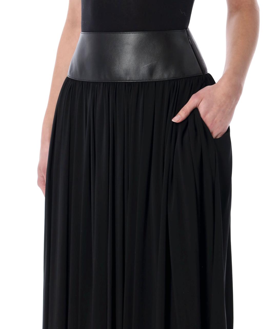 ALAIA Черная вискозная юбка миди, фото 3