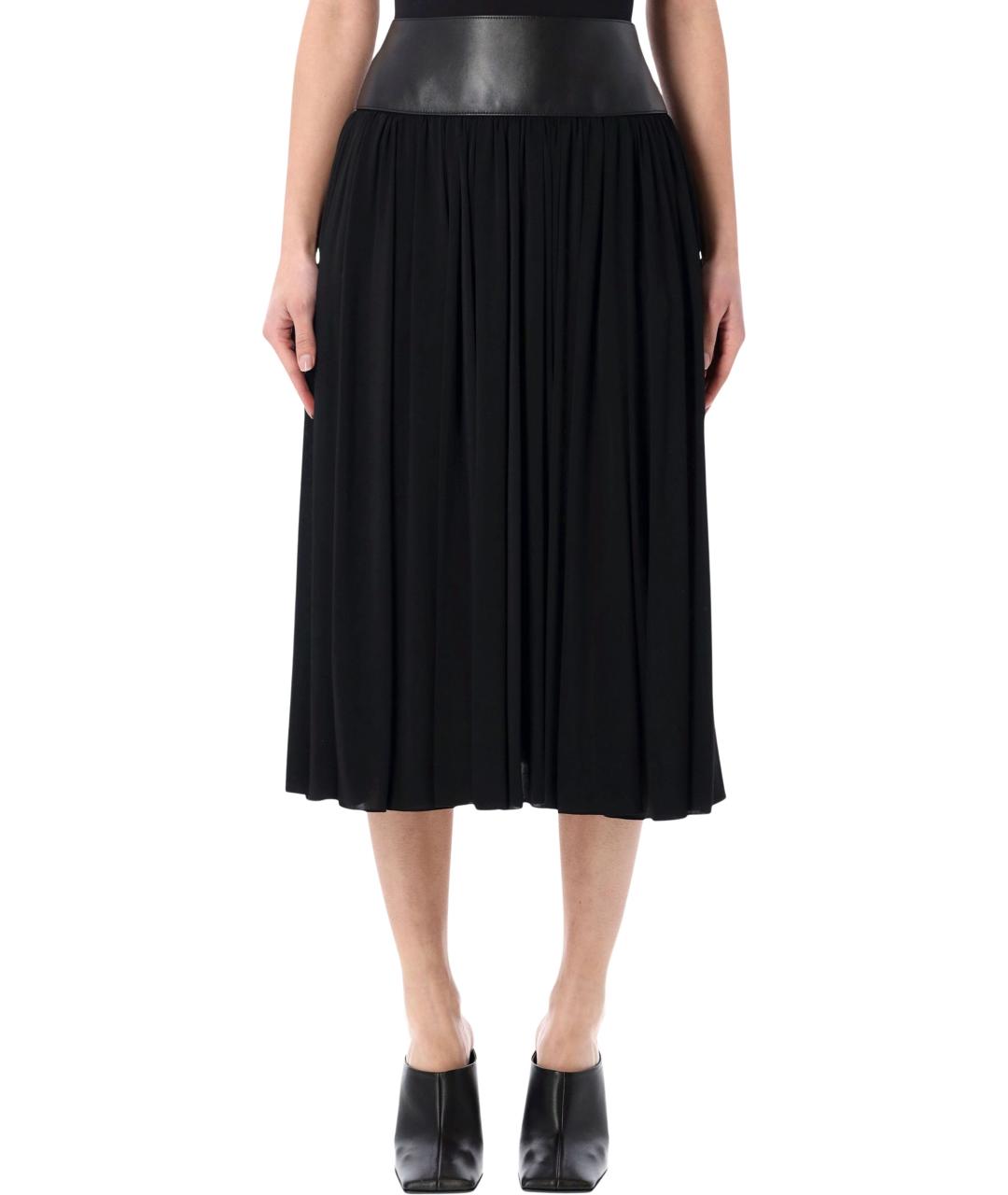 ALAIA Черная вискозная юбка миди, фото 1