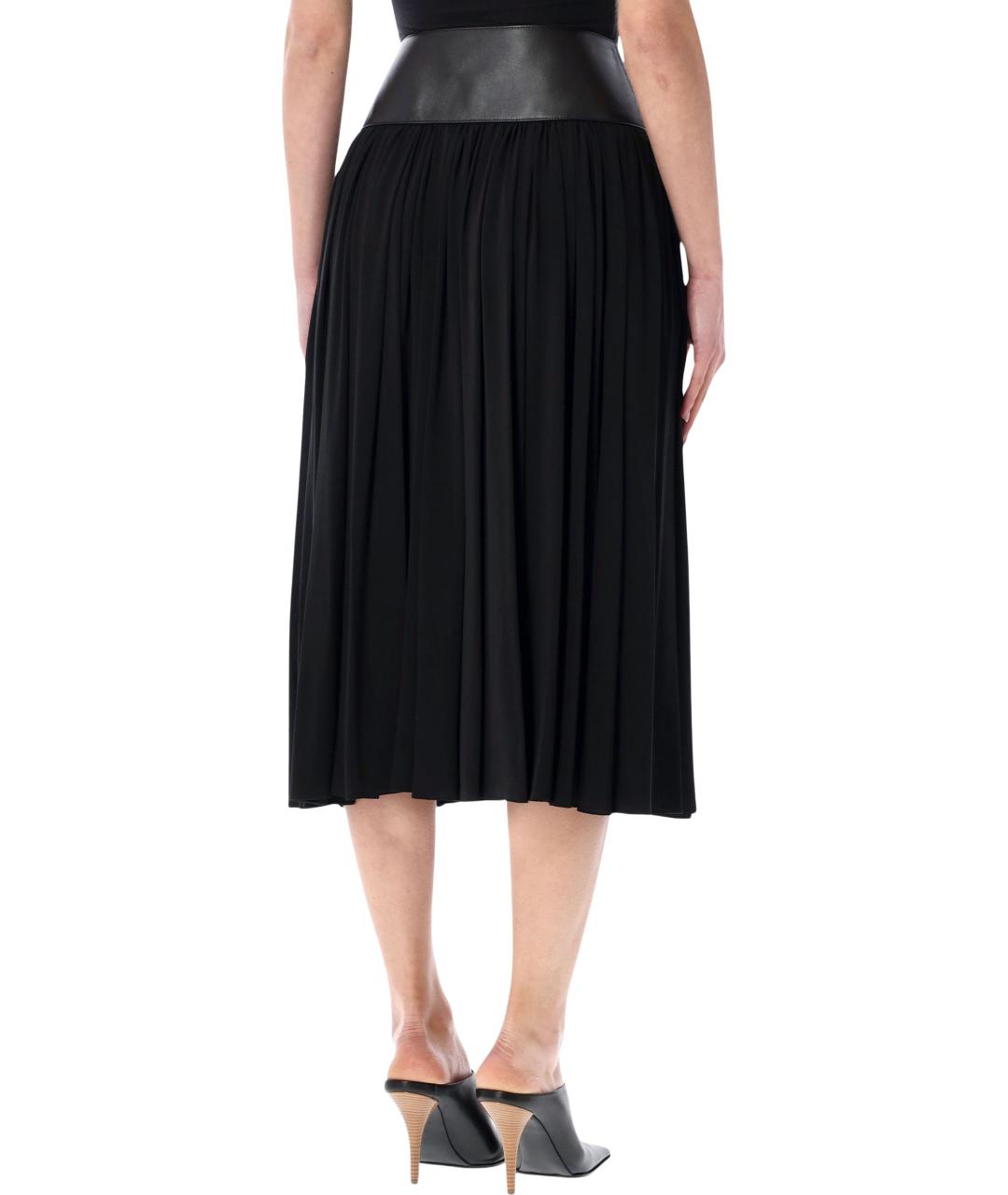 ALAIA Черная вискозная юбка миди, фото 2