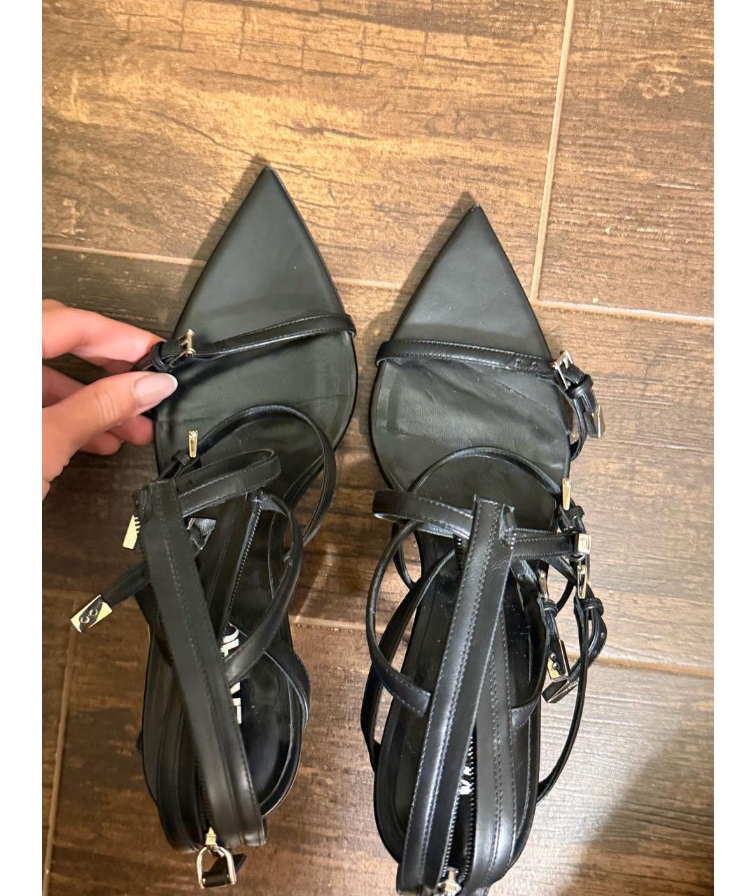 VERSACE Черные кожаные туфли, фото 2