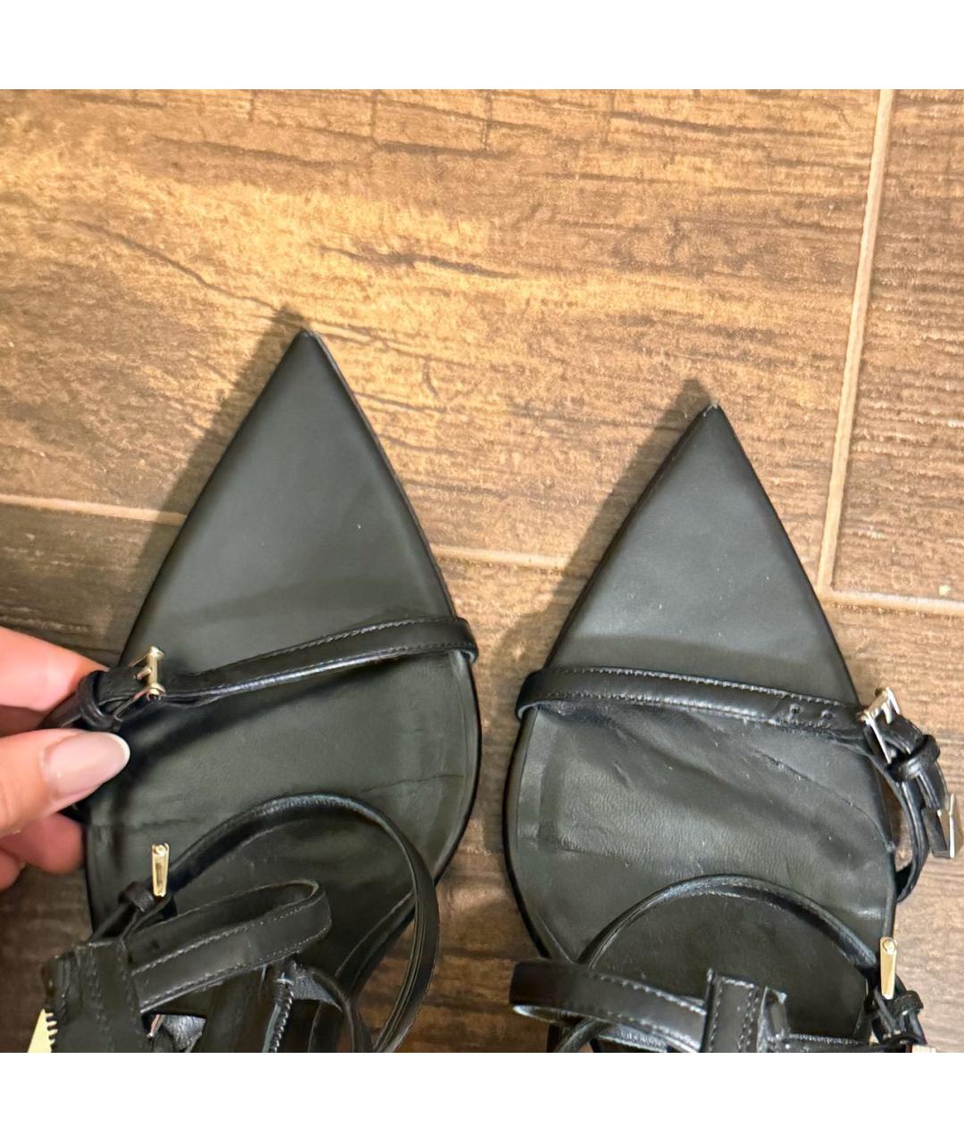 VERSACE Черные кожаные туфли, фото 5
